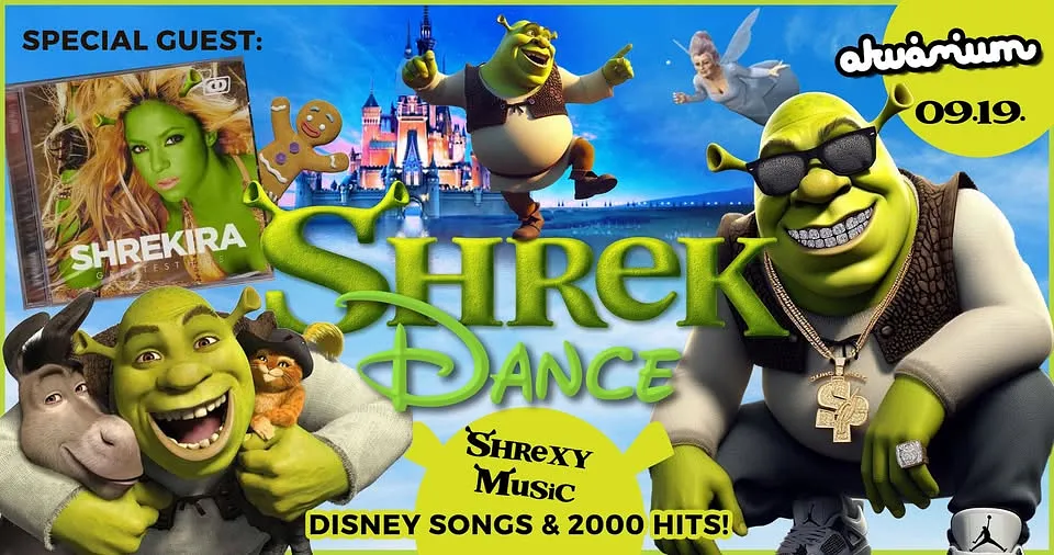 SHREK DANCE PARTY! Akvárium 09.19. - Shrexy music: Disney & 2000 Hits
