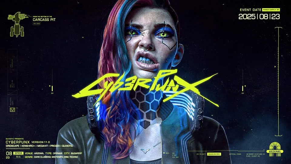 CYBERPUNX 11.0 Quixotic / Gridscape / Kenshiro+ / Megahit / Progex - Arzenál Open Air 