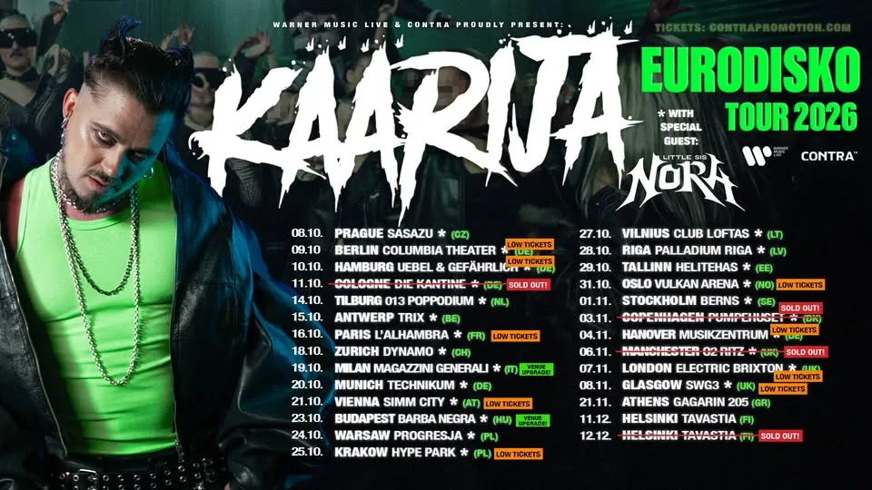 Új Helyszín! Käärija - Eurodisko Tour - Budapest