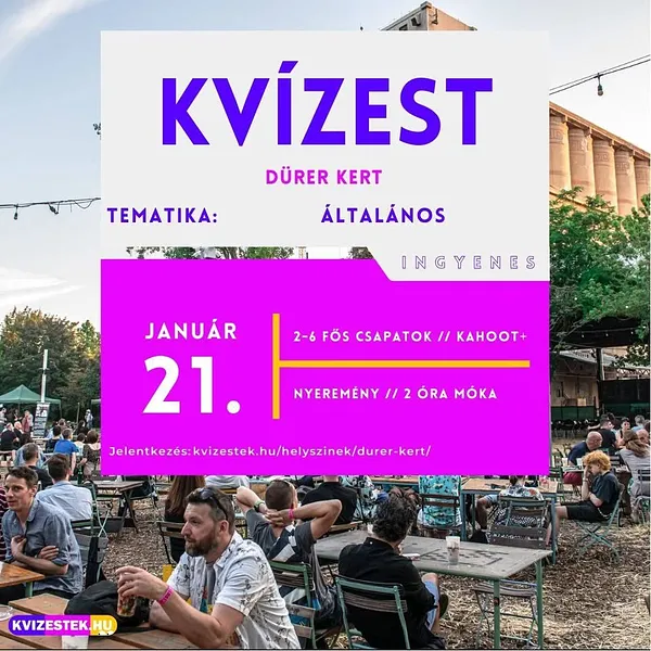 🧠🎉 ÁLTALÁNOS KVÍZEST A DÜRER KERTBEN, értékes nyereményekkel⎮január 21.⎮ingyenes 🧠🎉