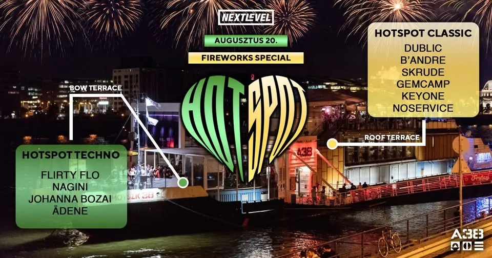 HØT SPØT Fireworks Special / augusztus 20. / A38 Hajó / 2 helyszín - OPENAIR