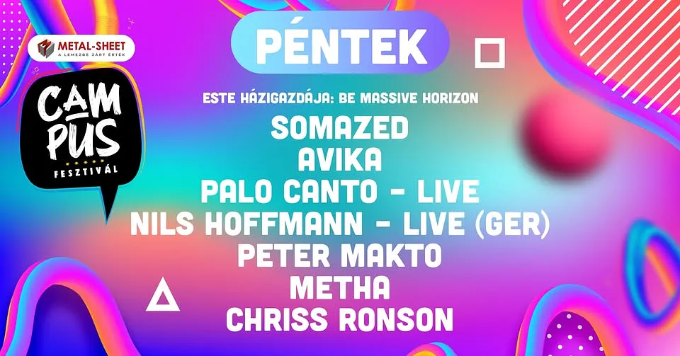 Campus Fesztivál 2025 x Be Massive Night:  Nils Hoffmann - Live. Palo Canto - Live  
