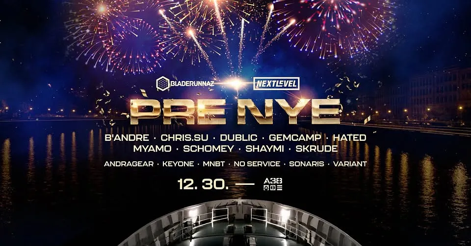 A38 PRE NYE - powered by Next Level & Bladerunnaz // 2 rooms // 15 DJ // december 30.