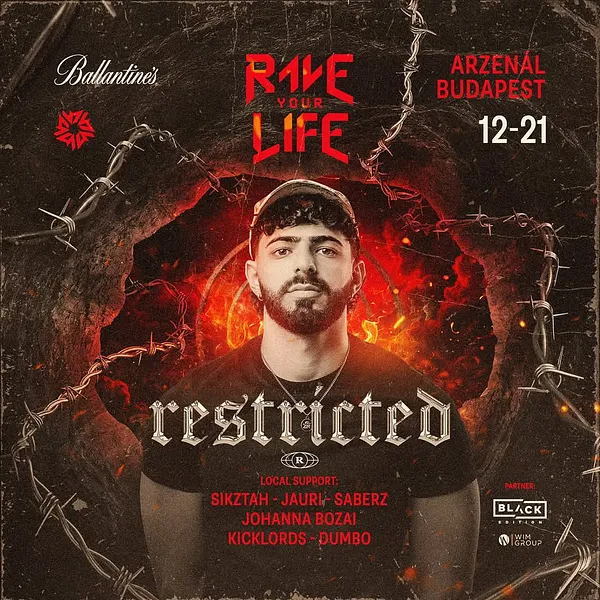 Rave Your Life presents: RESTRICTED (AUS) │ Arzenál, Budapest │ 12.21. 