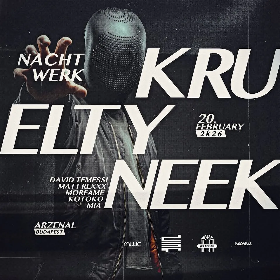NACHTWERK | 02.20. | KRUELTY | NEEK | ARZENÁL | BUDAPEST