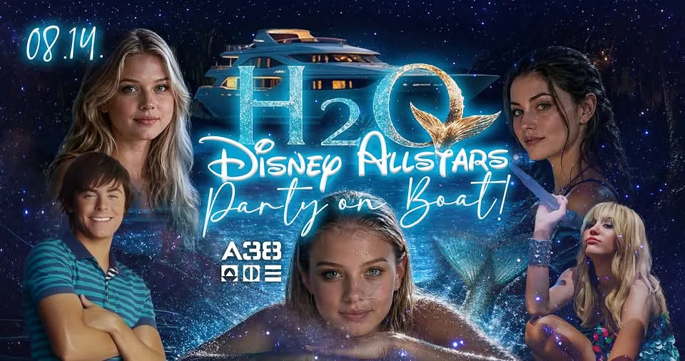 H2O Disney Allstars Party on Boat! • 08.14. • A38 Hajó Terasz